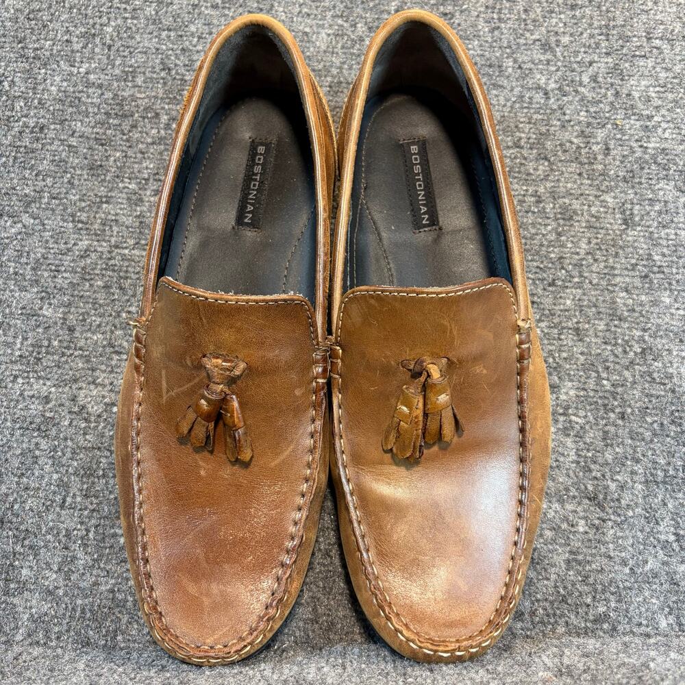 Bostonian Tassel Loafers Mens 11.5 Brown Leather Slip On Business Dress Shoes